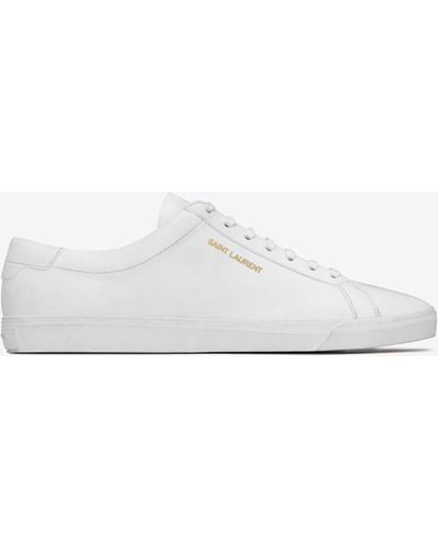 Saint Laurent Andy Leather Low-top Leather Sneakers - White