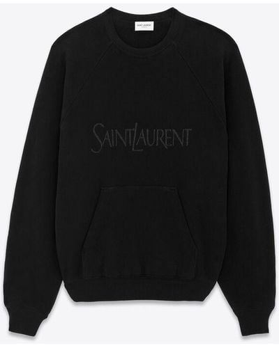 Saint Laurent Sweatshirt Aus Baumwoll-jersey Mit Stickerei - Schwarz