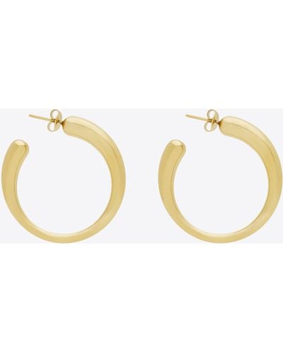 Saint Laurent Organic Hoop Earrings - Metallic