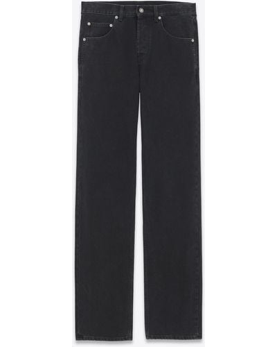 Saint Laurent Long baggy Jeans In Faded Black Denim