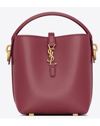 Saint Laurent Le 37 mini-tasche aus glänzendem leder rot - Lila