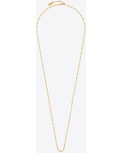 Saint Laurent Long Parallel Figaro Chain Necklace - White
