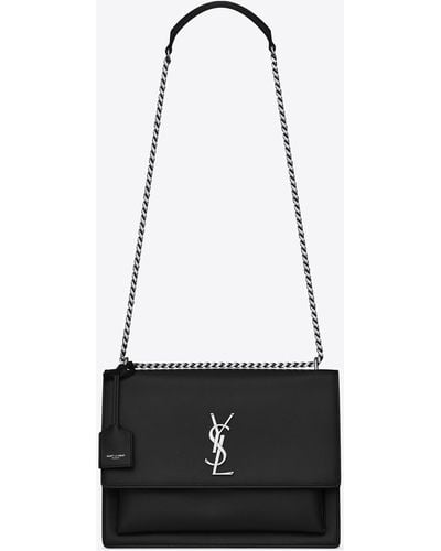 Saint Laurent Sunset Large In Smooth Leather - White