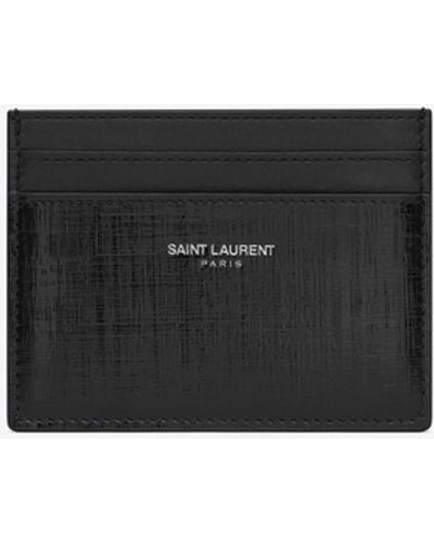Saint Laurent Paris Card Case In Smooth Leather - White