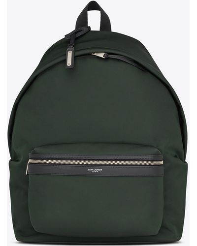Saint Laurent City Backpack in ECONYL /Smooth Leather and Nylon - Black - Men