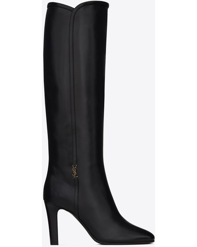 Saint Laurent Jane Cassandre Boots In Smooth Leather - Black