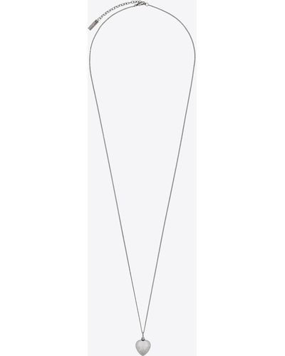 Saint Laurent Lange halskette aus metall mit herz-anhänger - Mettallic