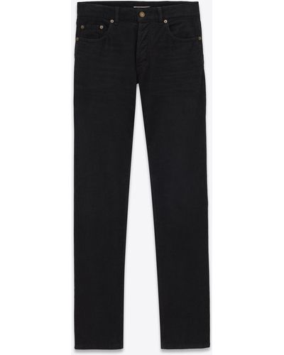 Saint Laurent Straight-leg Jeans In Spring Black Corduroy