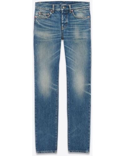 Saint Laurent Slim-fit-jeans aus denim - Blau