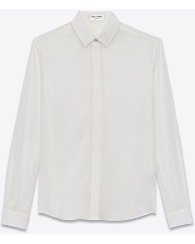 Saint Laurent Hemd aus seiden-crêpe weiß