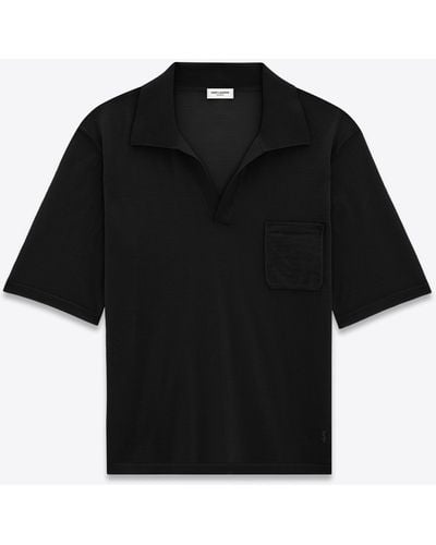 Saint Laurent Cashmere Polo Shirt - Black