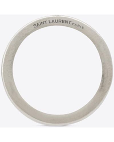 Saint Laurent Eckiger schmaler ring aus metall - Schwarz
