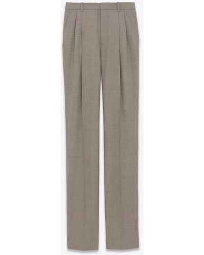 Saint Laurent High-waisted Trousers - Grey