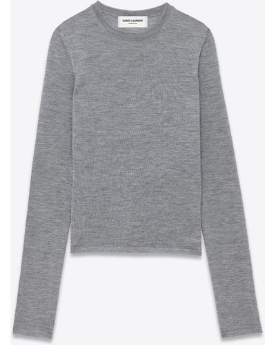 Saint Laurent Wool-blend Sweater - Gray