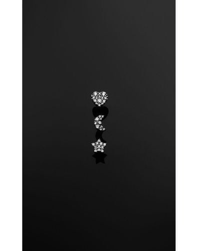Saint Laurent Diamant-Broschen Aus 18 K Graugold Silber - Schwarz
