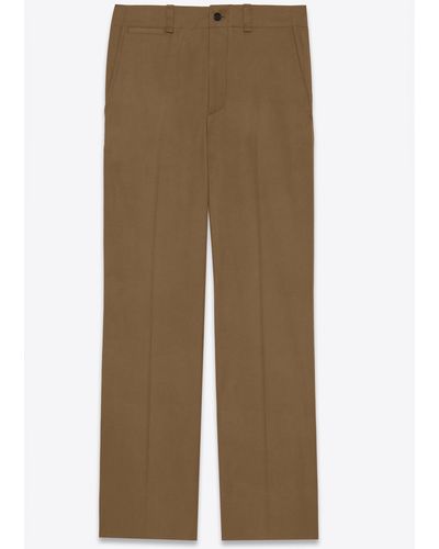 Saint Laurent Pants In Cotton Twill - Natural
