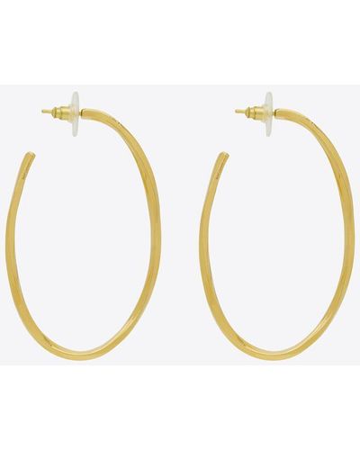 Saint Laurent Oval Hoop Earrings - Metallic
