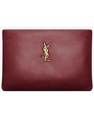 Saint Laurent Calypso Small Pouch - Red