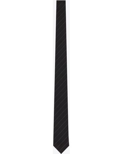 Saint Laurent Striped Tie - Black