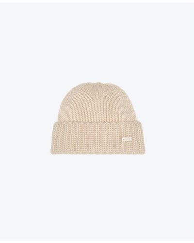 Saint Laurent Gestrickte beanie-mütze mit umschlag aus kaschmir - Weiß