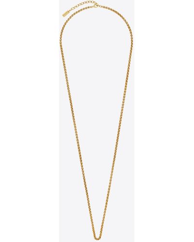 Long wheat chain necklace in metal, Saint Laurent