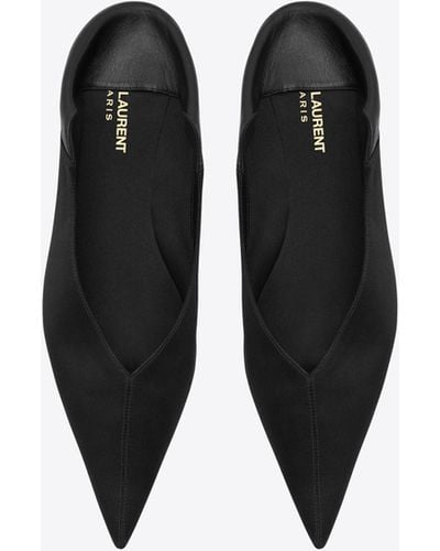 Saint Laurent Nour Slippers In Satin - Black