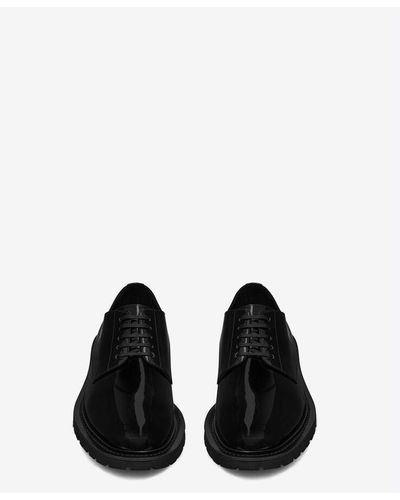 Saint Laurent Army Derbies In Patent Leather - Black