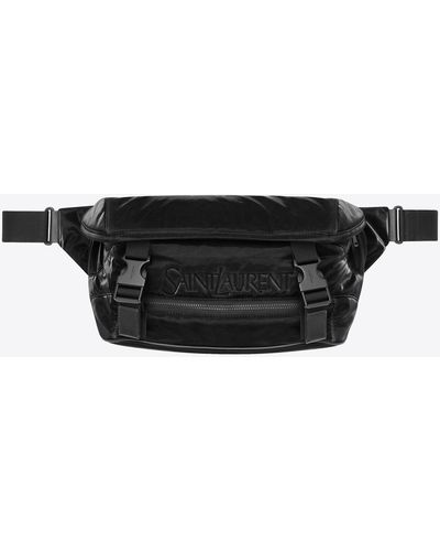 Saint Laurent Crossbody Bag In Silktech Canvas - Black