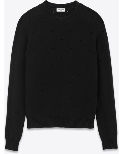 Saint Laurent Openwork Sweater Sweater, Cardigans - Black