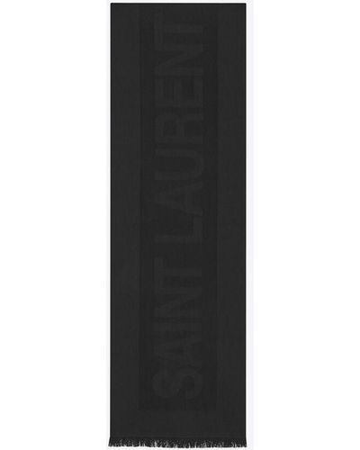 Saint Laurent Schal aus wolljacquard schwarz