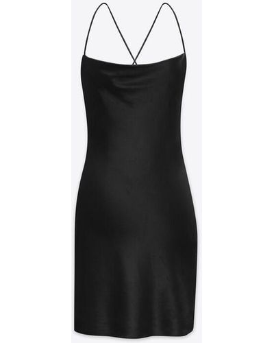 Saint Laurent Cowl Back Dress - Black