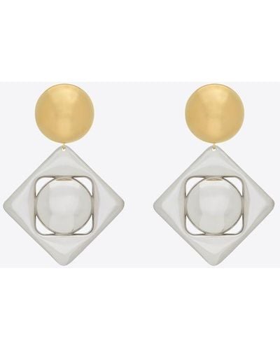 Saint Laurent Geometric Earrings - Metallic