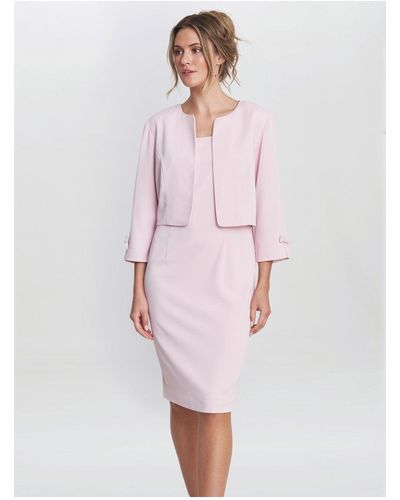 Gina Bacconi Corinne Crepe Dress And Jacket - Pink