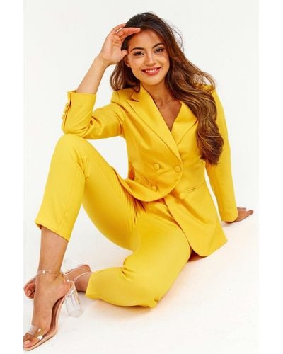 Luv Forever Sunrise Double Breasted 2 Piece Suit - Yellow