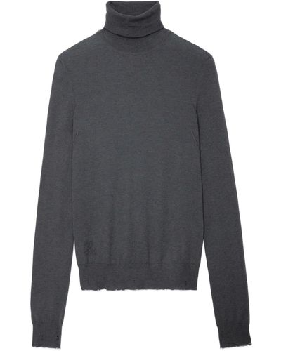 Zadig & Voltaire Pull bobby 100% cachemire - Gris