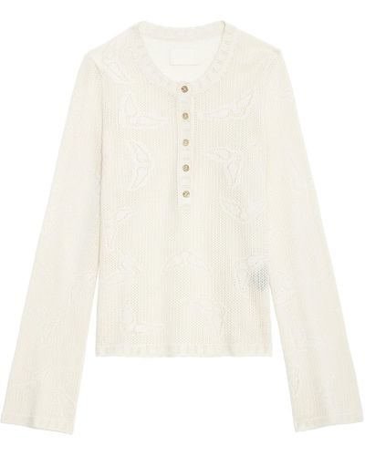 Zadig & Voltaire Jersey Salmyr Wings - Blanco