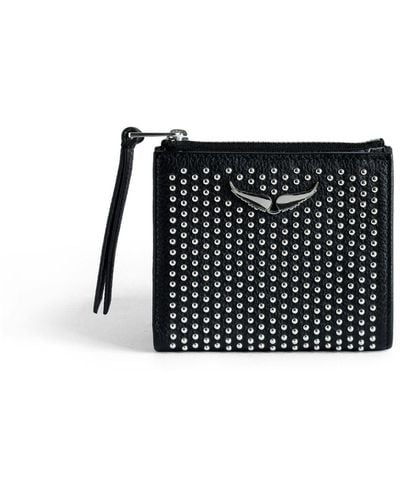 Zadig & Voltaire Zv Fold Dotted Swiss Coin Purse - Black