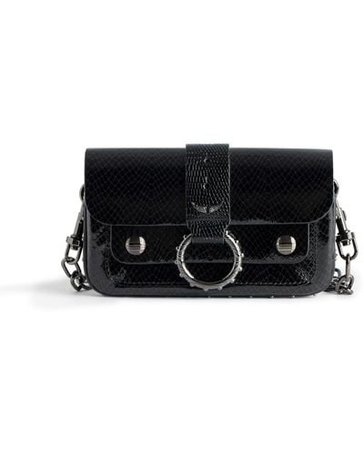 Zadig & Voltaire Kate Wallet Glossy Wild Embossed Bag - Black