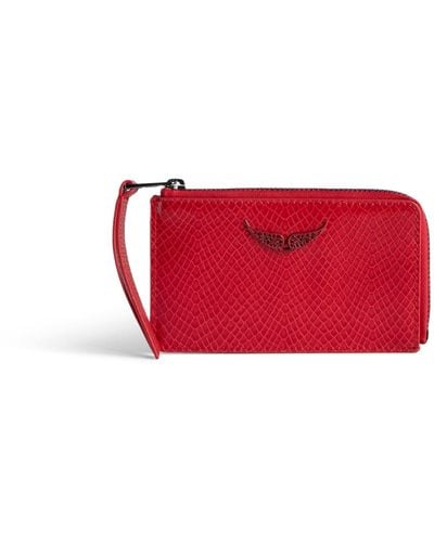 Zadig & Voltaire Porte-cartes zv card glossy wild embossé - Rouge