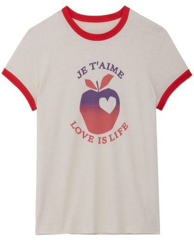 Zadig & Voltaire T-shirt Walk Love Is Life - Blanc