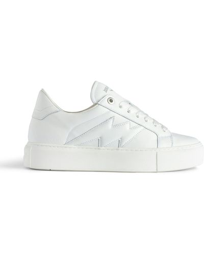 Zadig & Voltaire Plataformas Deportivas Bajas Zv1747 La Flash - Blanco