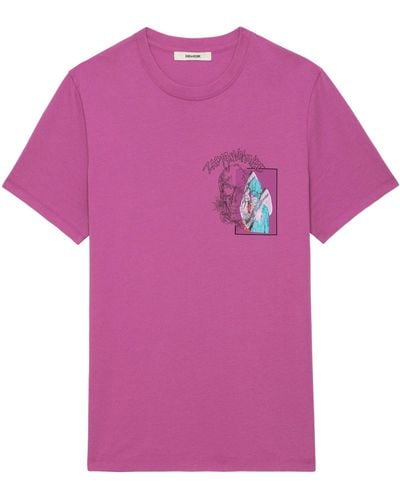 Zadig & Voltaire T-shirt Ted à imprimé photographique - Violet