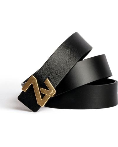 Zadig & Voltaire Cinturón de cuero negro