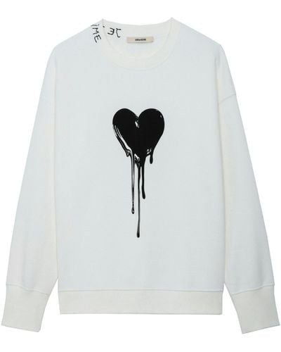 Zadig & Voltaire Sweatshirt oscar heart - Blanc