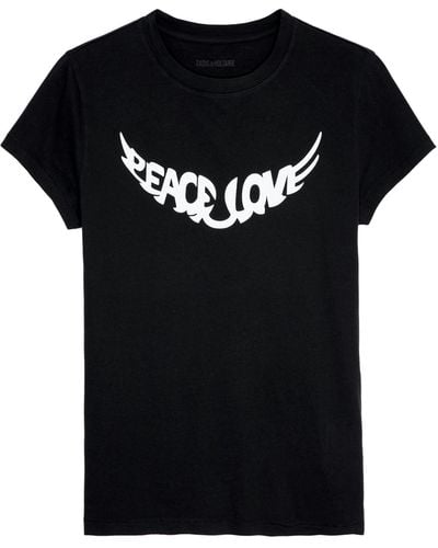 Zadig & Voltaire T-Shirt Walk Peace & Love - Schwarz