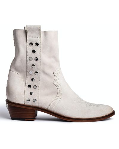 Zadig & Voltaire Pilar High Suede Ankle Boots Leather - Multicolour