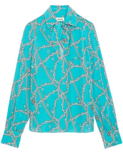 Zadig & Voltaire Tuile Silk Blouse - Blue