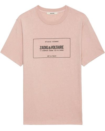 Zadig & Voltaire Camiseta Ted Escudo - Rosa