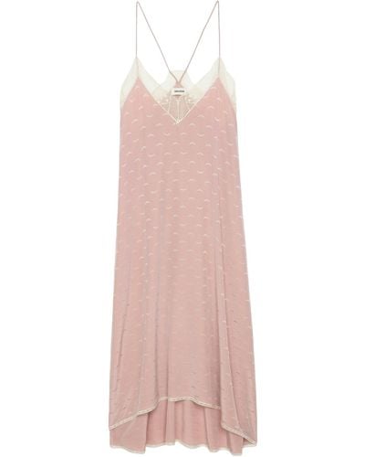 Zadig & Voltaire Robe risty soie jacquard - Rose