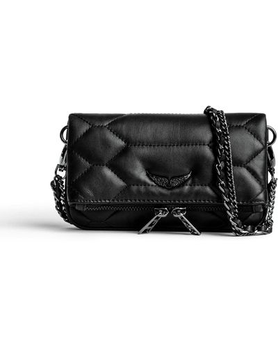 Zadig & Voltaire Rock Nano Quilted Leather Clutch - Black